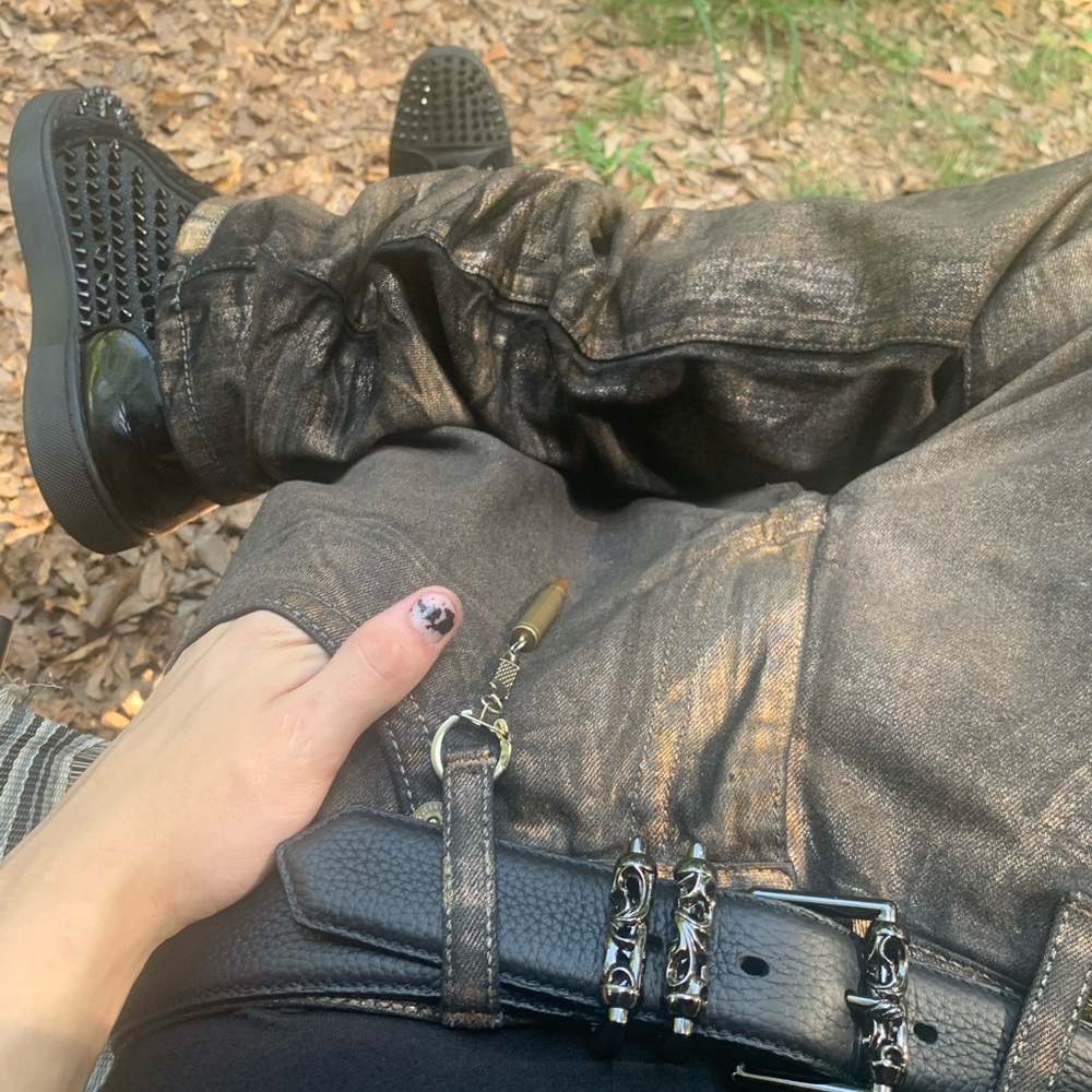 Black Studded Sneakers and Belt